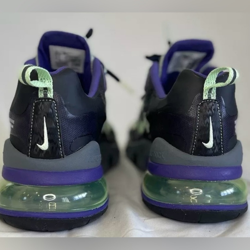 Nike Air Max 270 React Future Swoosh Mens Size 11 Black, Green & Purple NEW - Picture 7 of 16